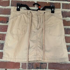 White Stag Khaki Mini Skirt with Under Shorts Waist 16”, Flares to 20” and 16” L